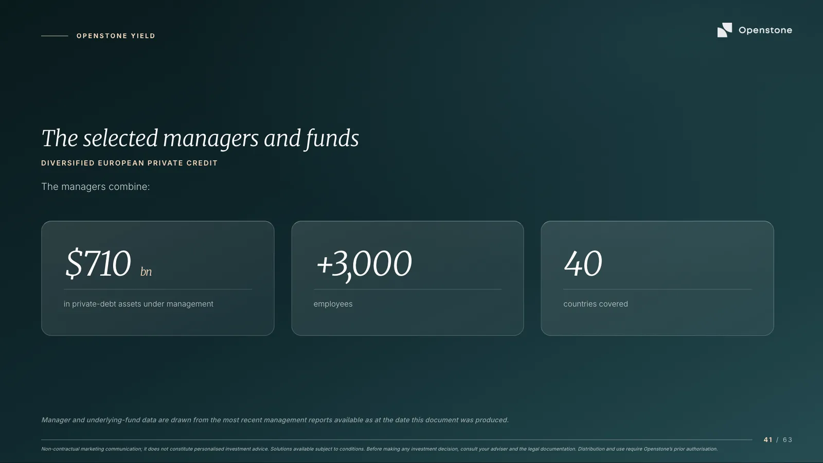 Openstone corporate presentation, English edition, slide 41